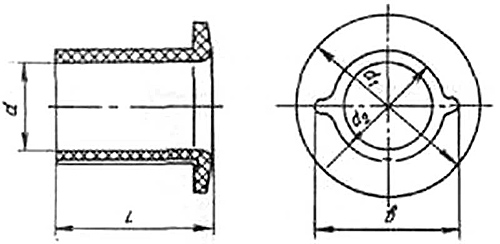 Габаритные размеры втулок серии В