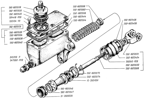 Рис.1. Схема главного цилиндра сцепления 260-1602510-10