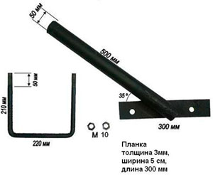 Рис.1. Габаритный чертеж кронштейна КС-7