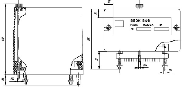 Габаритные размеры блока БФВ