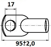 Рис.10. Чертеж наконечника трубчатого медного  ТМ 185 мм²