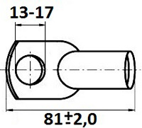 Рис.8. Чертеж наконечника трубчатого медного  ТМ 120 мм²