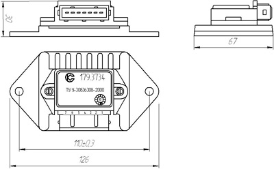 Рис.1. Габаритный чертеж 179.3734