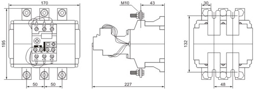 Рис.1. Габаритный чертеж реле FTR 2M-630 315-500