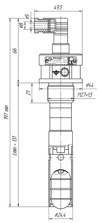 "Габаритные и присоединительные размеры реле РУК-304-1, РУК-304-1N"