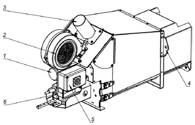 Рис.1.Устройство горелки AIR Pellet Ceramic 60 кВт